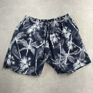 Nonwe Shorts Mens Swimming Trunks Blue & White Tropical Print Size 38